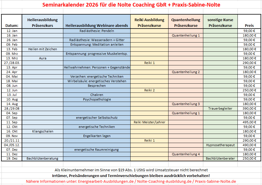 Seminarkalender 2026